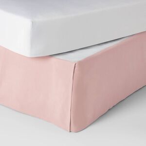 Pillowfort Pink Full Bedskirt 14” Drop Pleated Microfiber NEW